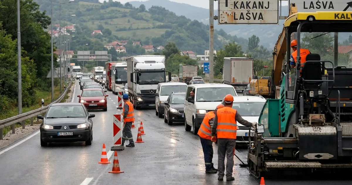 A-1 otoyolunda Kakanj-Lašva kesimi 3 km boyunca kapalı