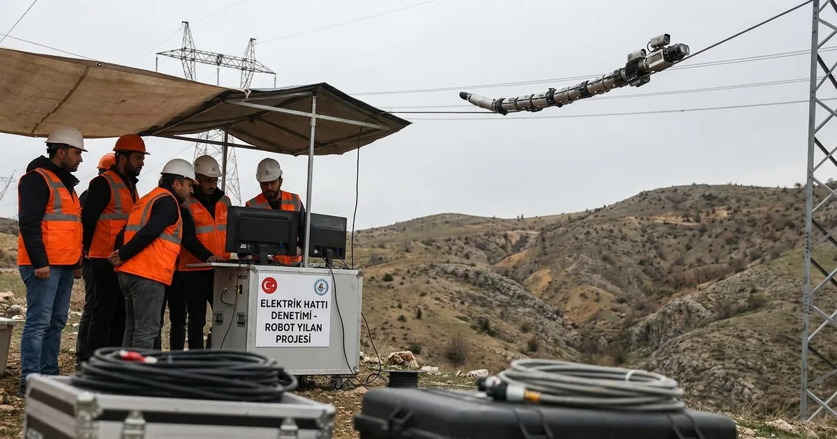 Çin'de elektrik hatlarını robot yılanlar denetleyecek