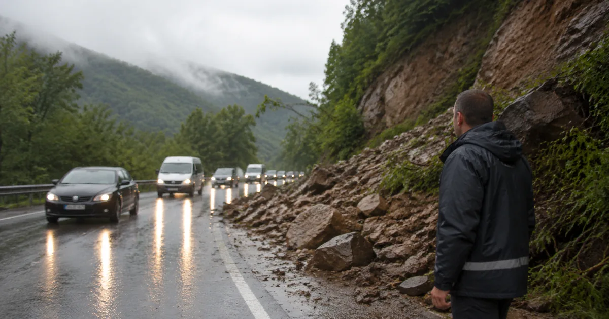 Bosna Hersek'te sağanak yağışlar ulaşımı olumsuz etkiliyor