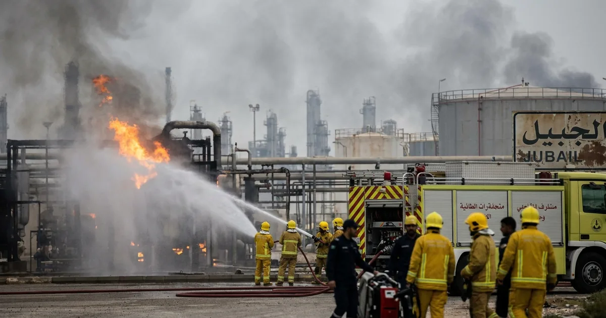 Jazan ve Jubail'de enerji altyapısına yönelik yangınlar