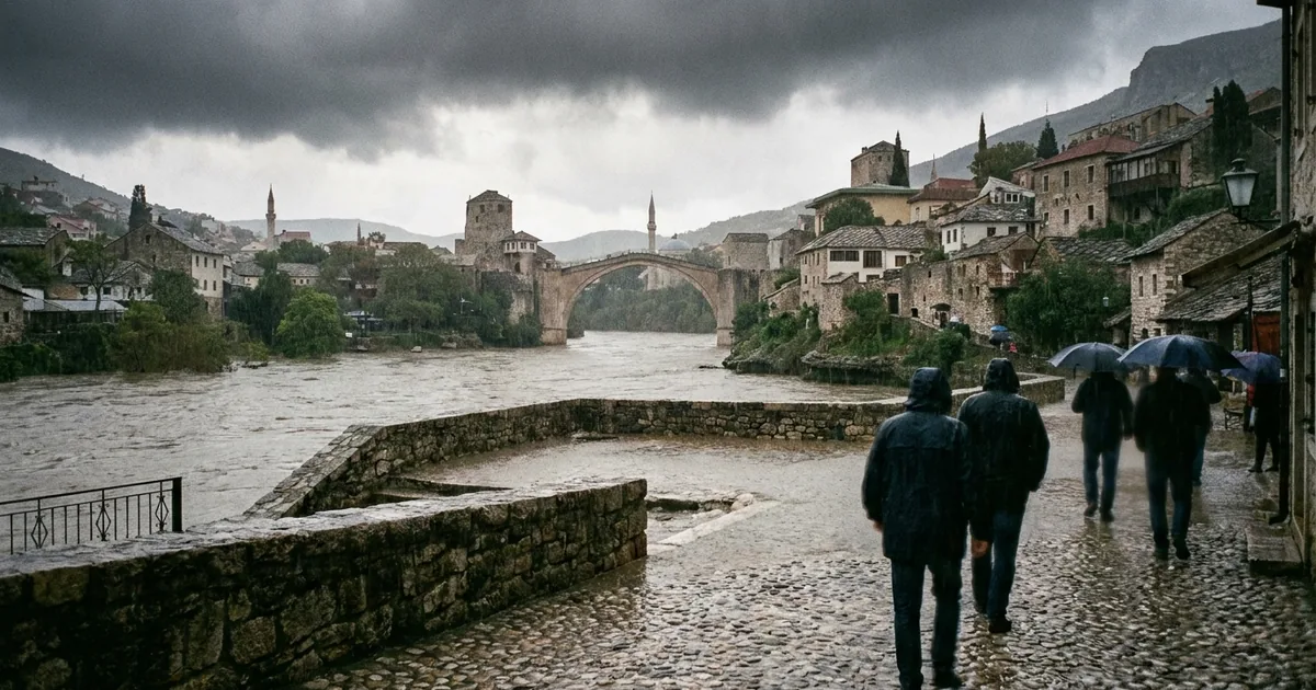 Mostar'da şiddetli yağış uyarısı: Sel ve heyelan riski var - Bosna Haber