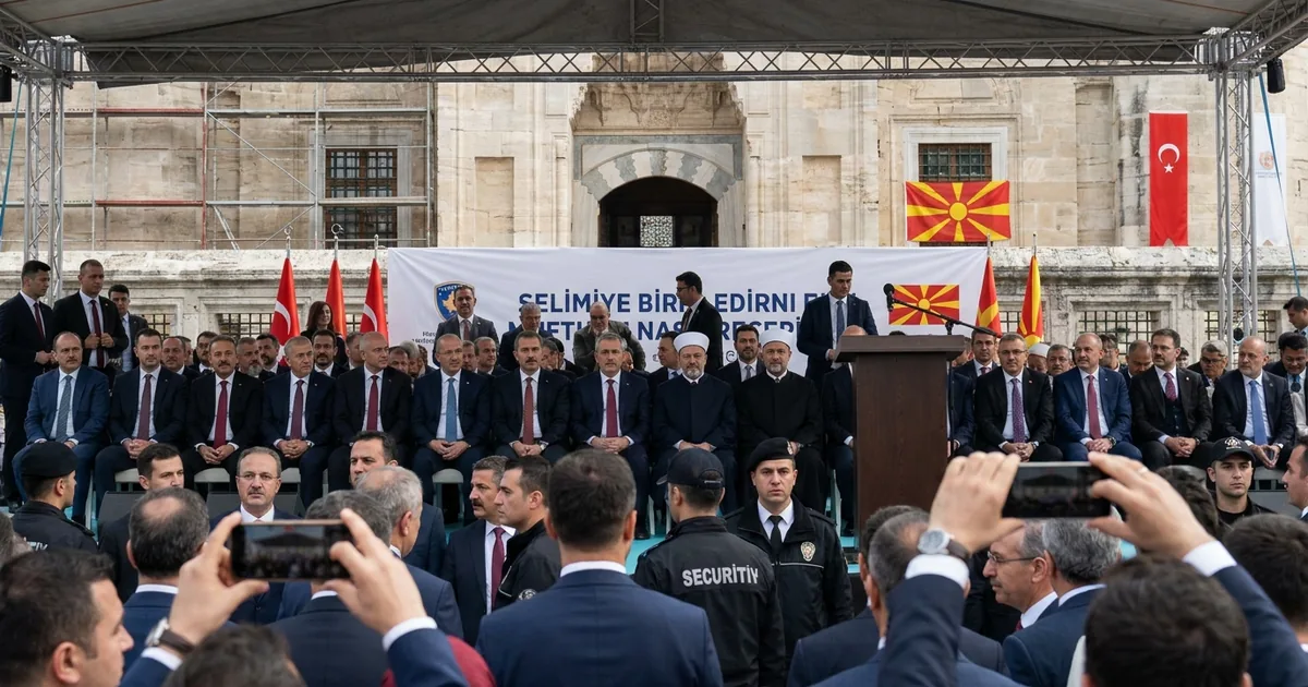 Makedonya’dan heyet Edirne’de Selimiye Camii açılışında