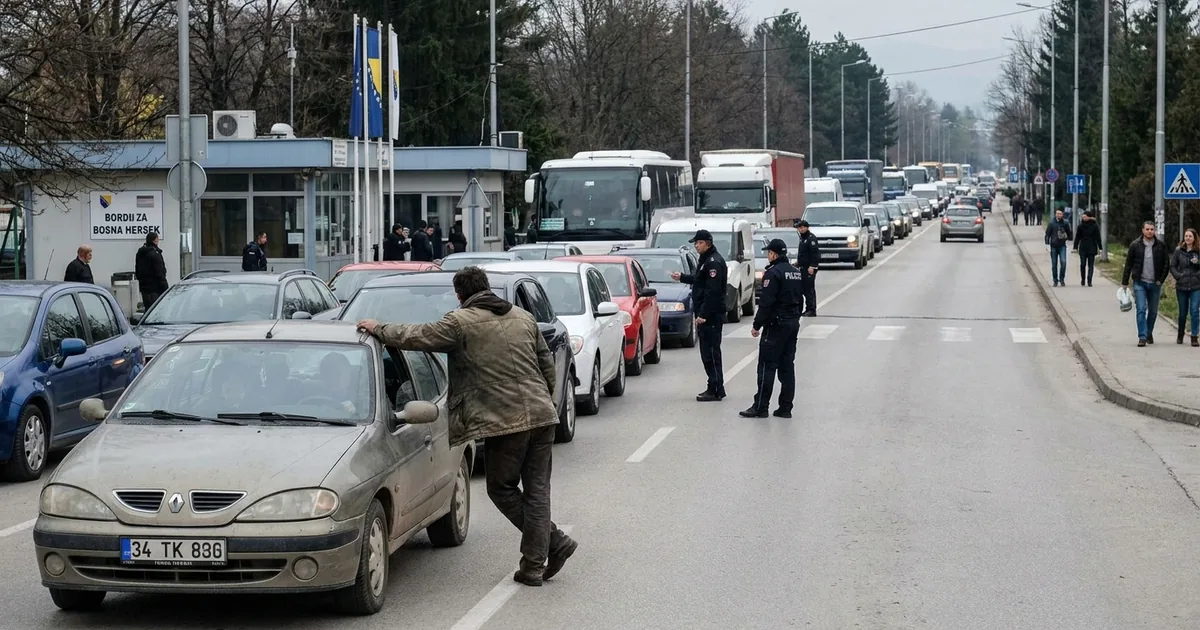 Bosna Hersek sınır kapılarında araç kuyrukları bekleniyor