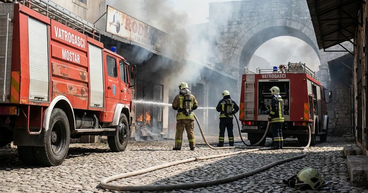 Mostar'da itfaiye araçları on yıllık ve riskli durumda