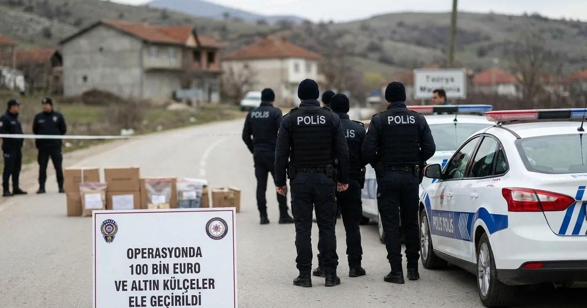 Operasyonda 100 bin euro ve altın külçeler ele geçirildi