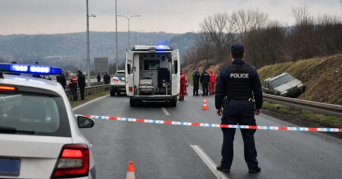 Sırbistan Otobanında Kaza: Bariyeri Aşan Araçta 3 Yaralı