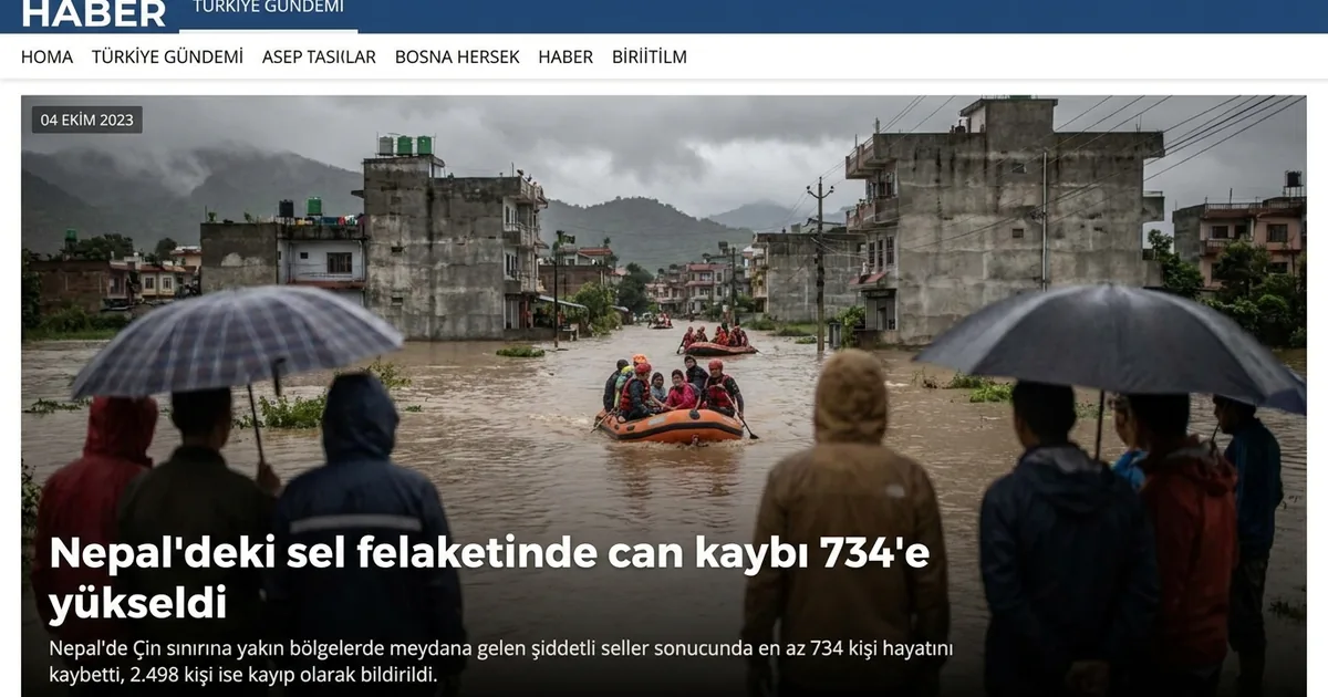 Nepal'deki sel felaketinde can kaybı 734'e yükseldi