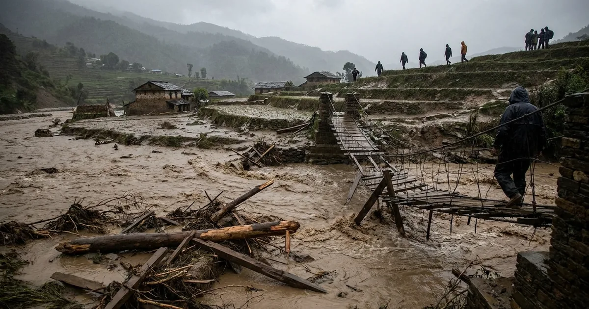 Nepal'deki sel felaketinde köprüler ve konutlar yok oldu - Bosna Haber