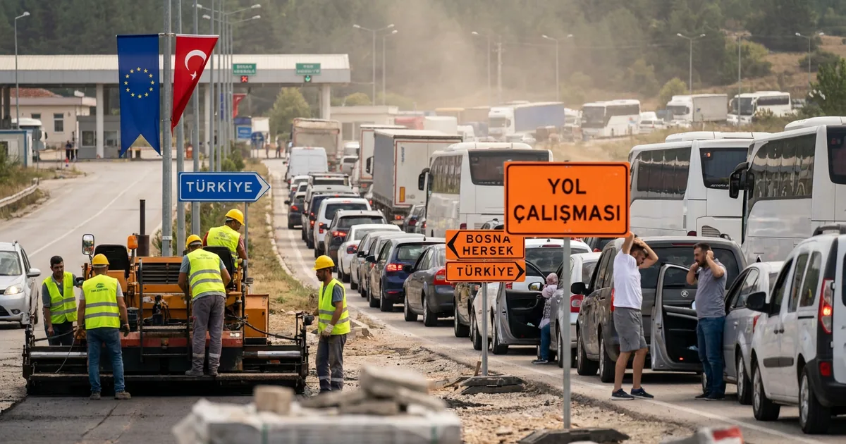 Bosna Hersek'ten çıkışlarda uzun kuyruklar