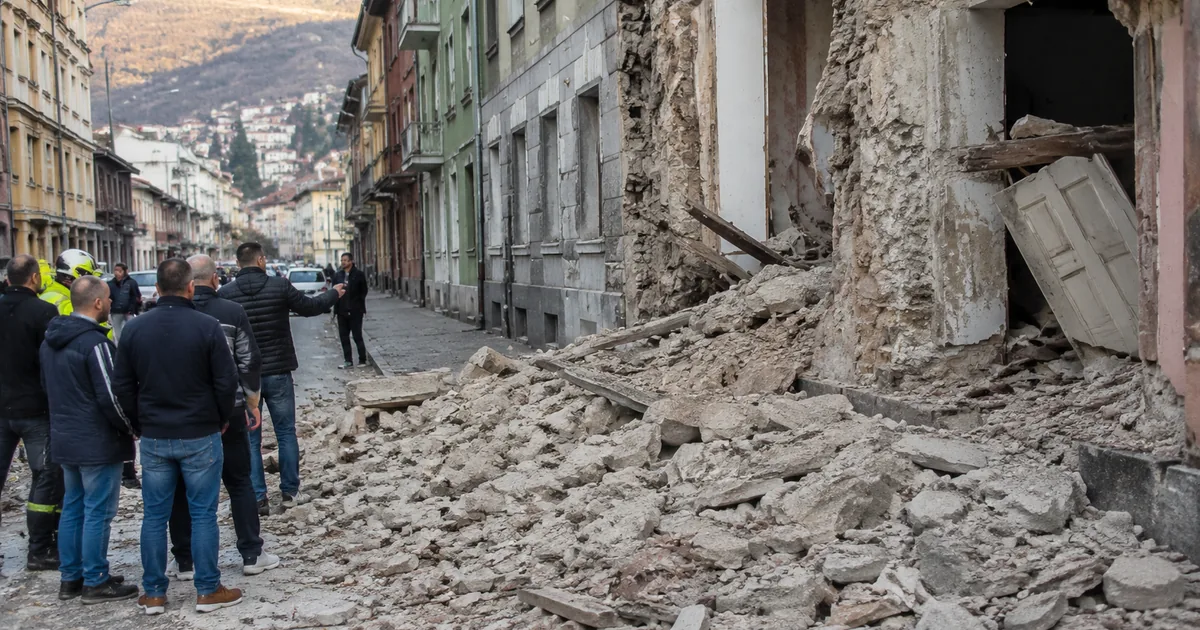 Saraybosna'da Korkutan Olay: Bina Duvarı Çöktü, Yaralı Yok