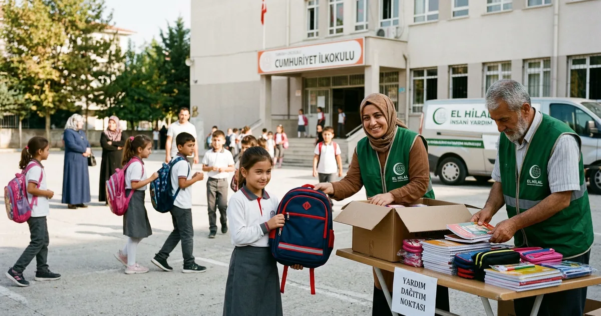 İhtiyaç sahibi öğrencilere çanta ve kırtasiye desteği