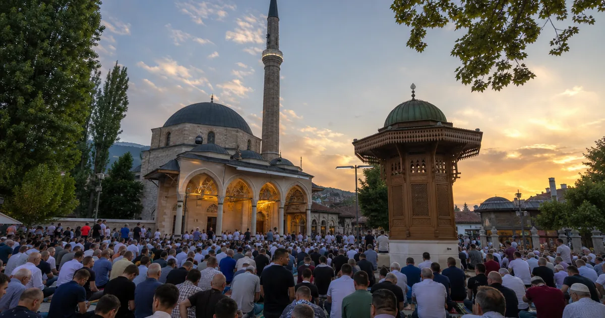 Kurban Bayramı coşkusu! Saraybosna'da bayram namazı kılındı