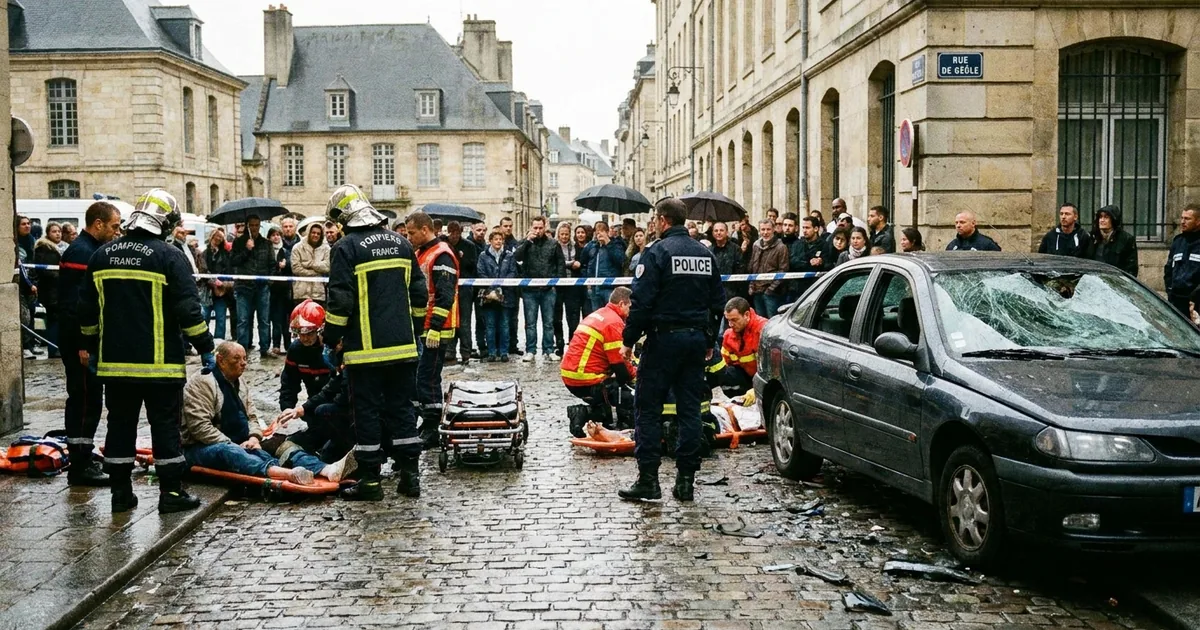 Caen'de otomobil yayalara çarptı: 1 ölü, 7 ağır yaralı