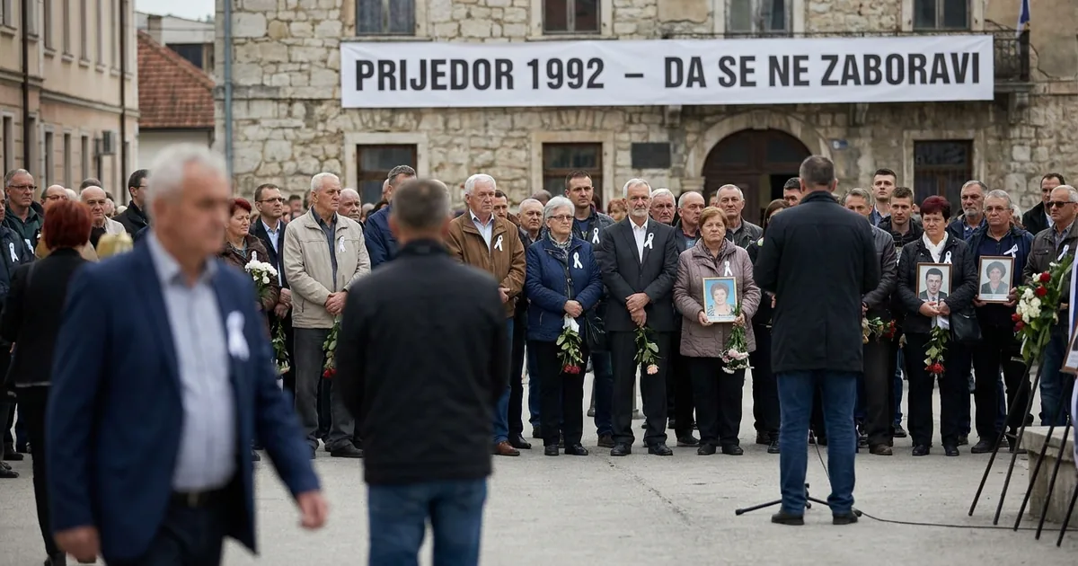 Prijedor'da Beyaz Kurdele Günü: Savaş Kurbanları Anılıyor